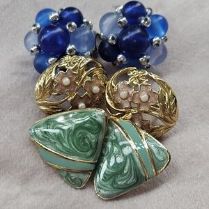 Antique Clip On Earrings set